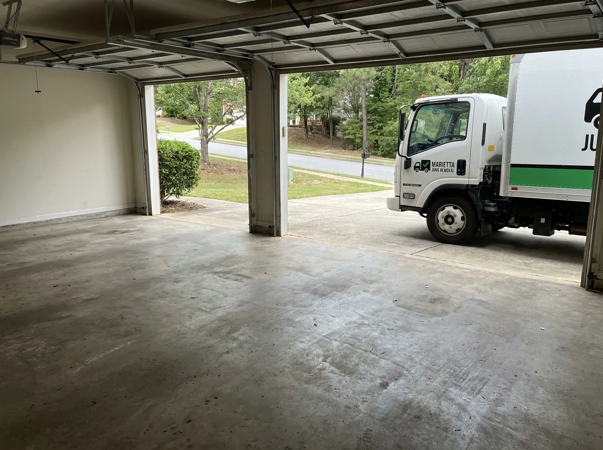 The same Smyrna room, empty and swept, after the cleanout