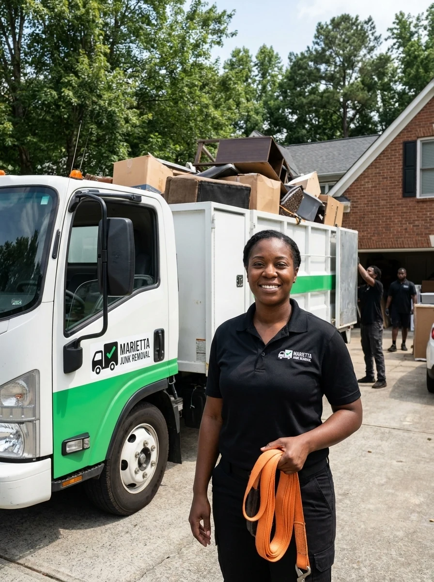 Junk removal and hauling at a Mableton, Georgia home