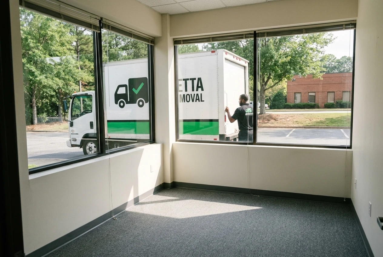 Cleared office space after a Marietta Junk Removal commercial cleanout